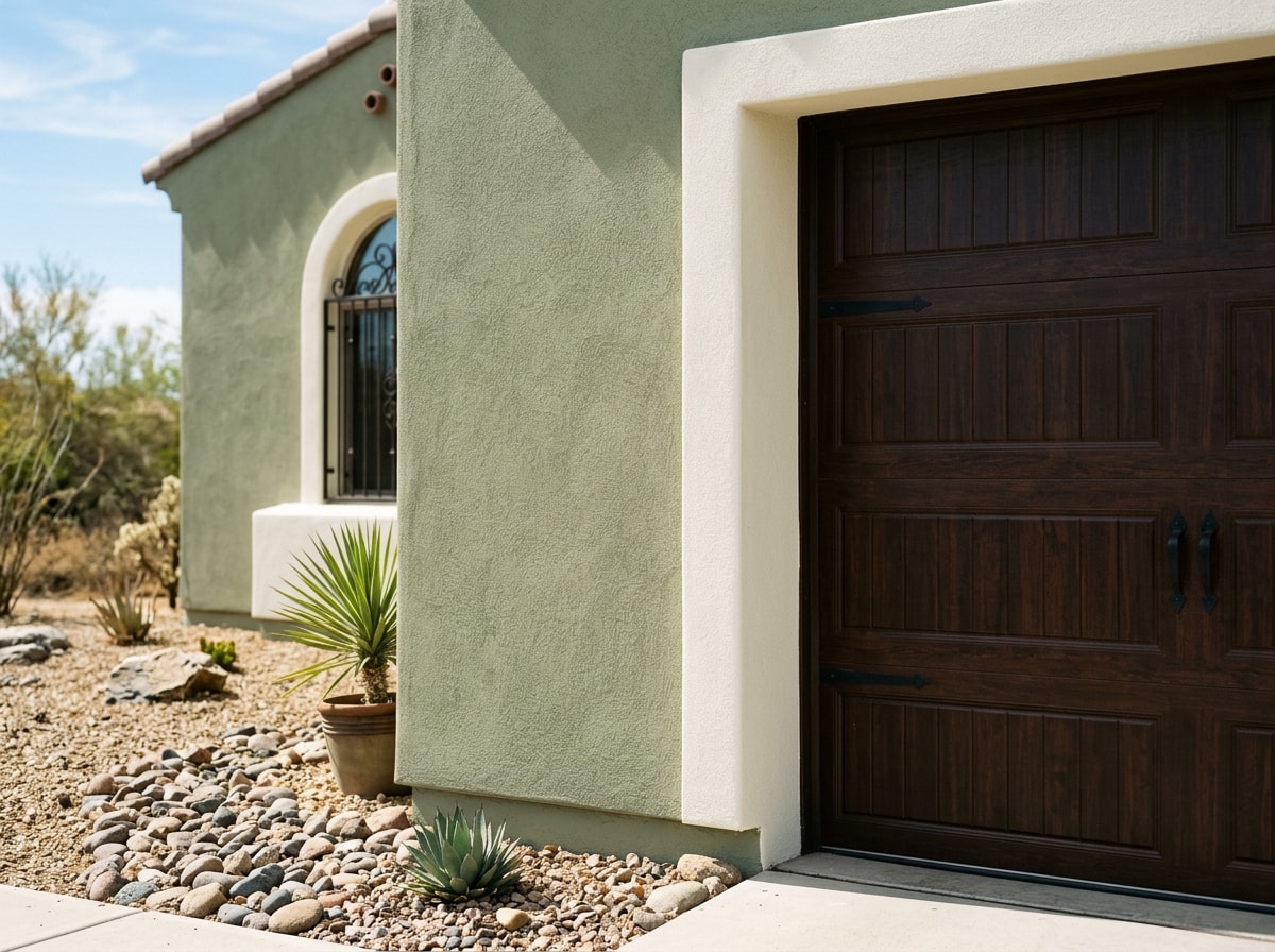 Freshly repainted single-story stucco home exterior in Golden Valley, AZ with clean trim lines
