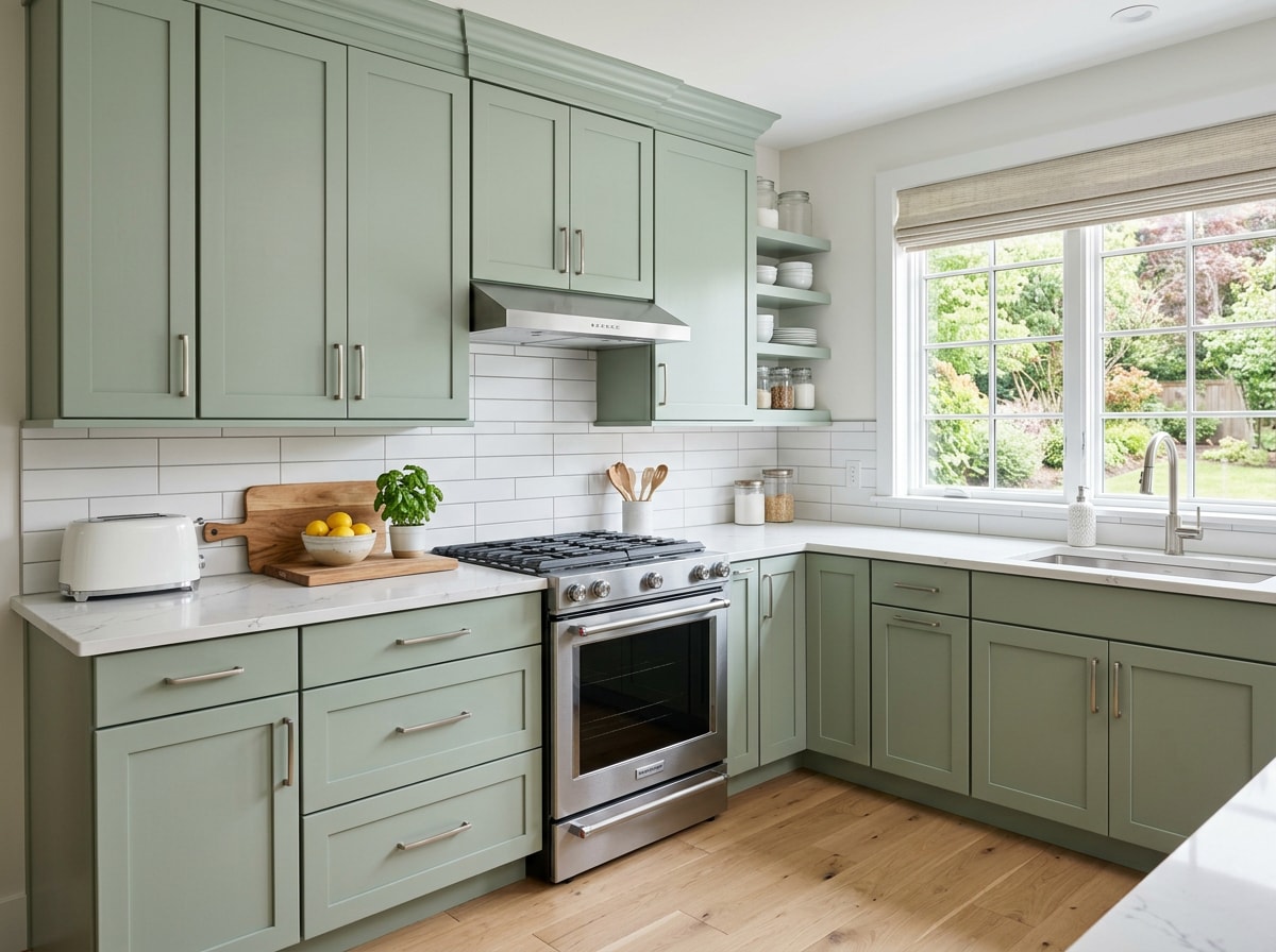 Refinished kitchen cabinets after professional cabinet painting in Kingman, AZ