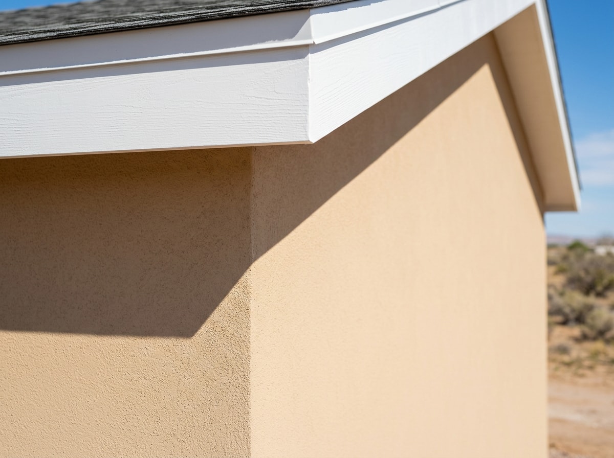 Freshly painted stucco exterior of a new Bullhead City home with an even, sun-ready finish