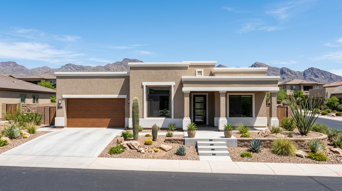 Newly painted stucco home exterior in Bullhead City, AZ Newly painted stucco home exterior in Bullhead City, AZ